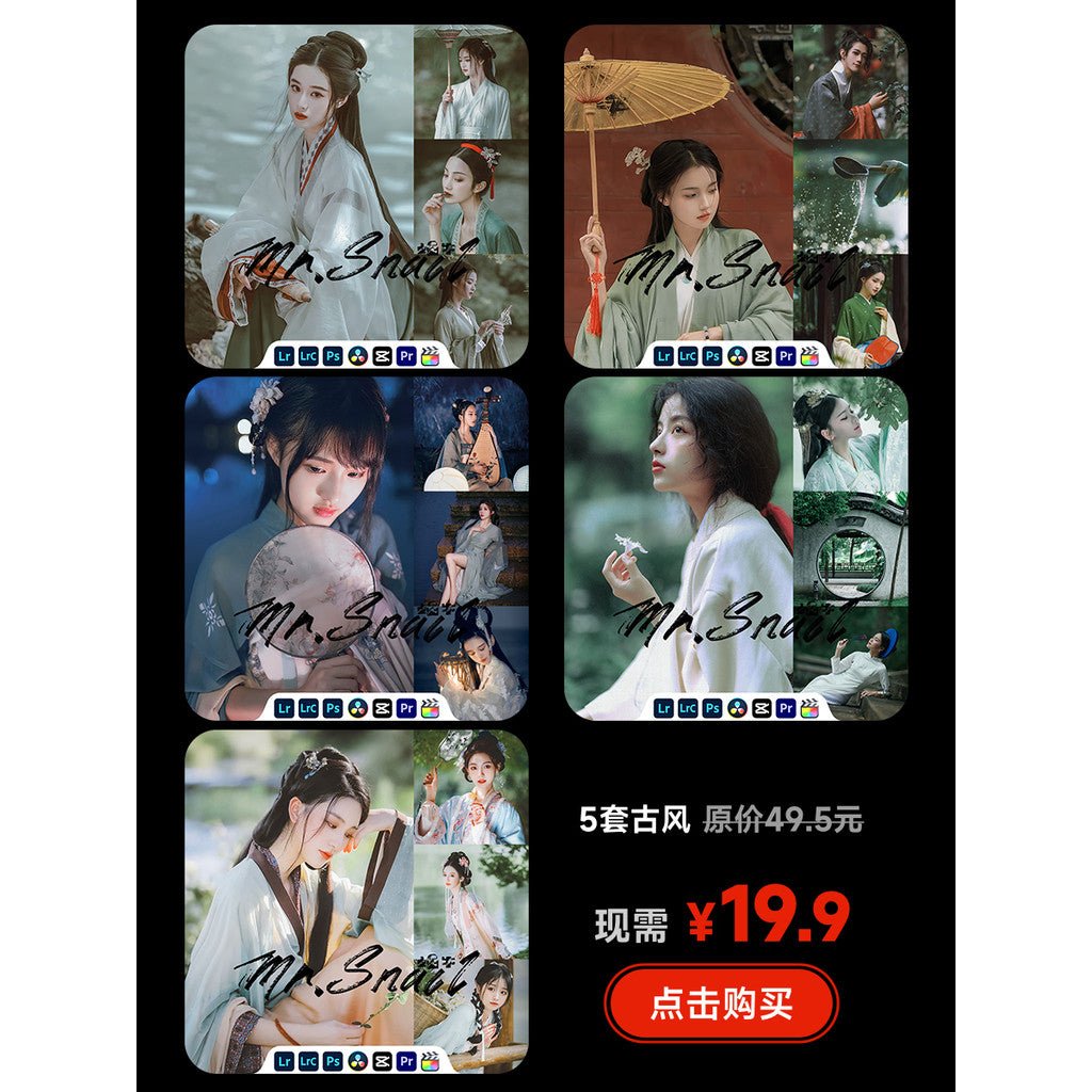 📸 Ancient Style - Lightroom Preset (PS, Hanfu, Portrait, Capcut, Mobile, DaVinci, PR, FCPX) - MICHIGO STUDIO