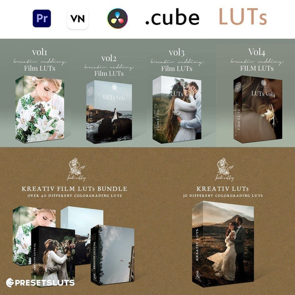 [BISA VN] New Kreativ Wedding LUTs Bundle Vol1 /Vol2 / Vol3 / Vol4 for Video Premiere Davinci 6714 [ MICHIGO STUDIO