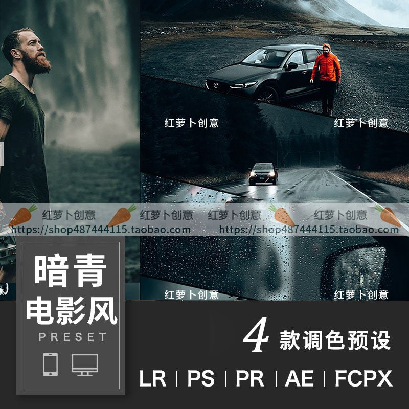 🌆 Dark - Teal Cinematic Street Presets | Lightroom, PS, PR, FCPX & Mobile LUTs for Urban Photography - MICHIGO STUDIO