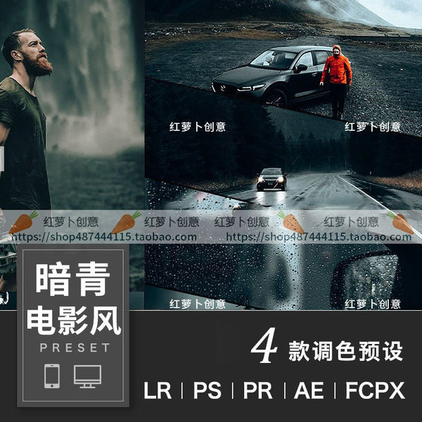 🌆 Dark-Teal Cinematic Street Presets | Lightroom, PS, PR, FCPX & Mobile LUTs for Urban Photography