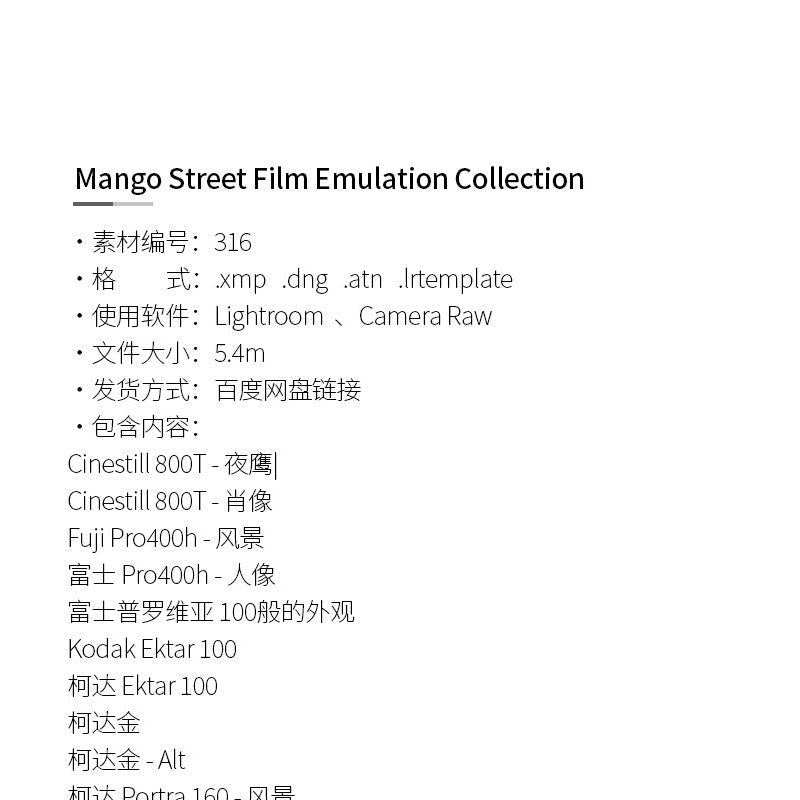 LR 665 | 🥭 Mango Street Film Simulation Kodak & Fuji Film Lightroom Photo Presets - MICHIGO STUDIO