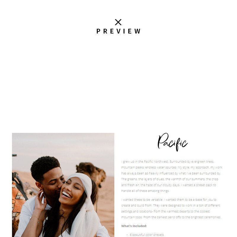 LR Lightroom Warm Wedding Preset Filter – GP x DC PACIFIC Pack Presets - MICHIGO STUDIO