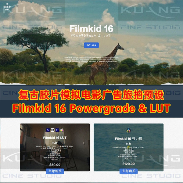 LUT | 🎬 Filmkid 16 Powergrade + LUT Vintage Film Simulation for DaVinci & Travel Cinematic