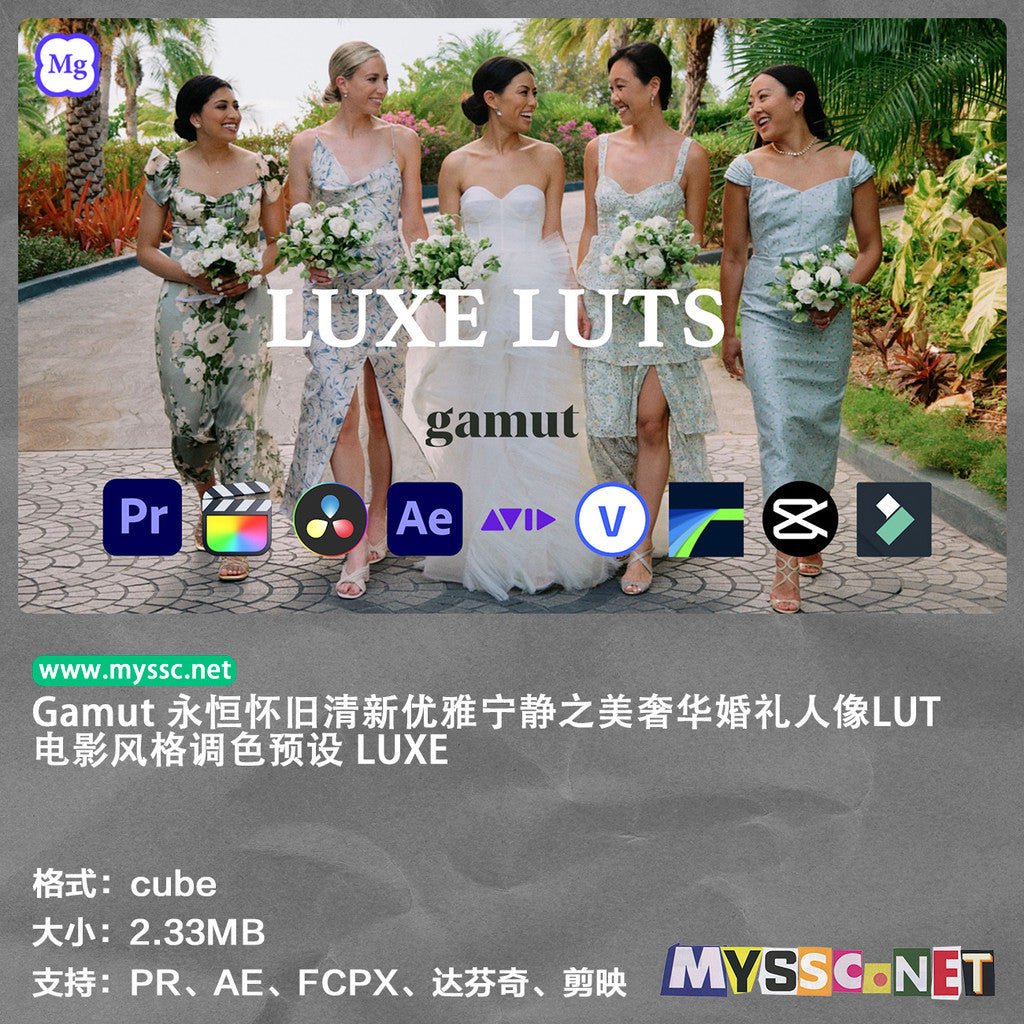 🎨 LUTs 658 | Gamut LUXE – Fresh, Elegant & Serene Luxury Wedding Portrait Film Color Presets - MICHIGO STUDIO