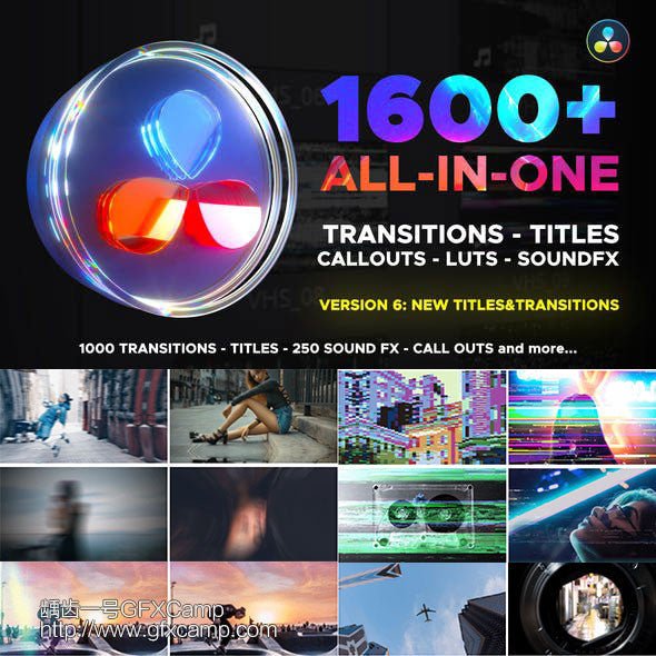 🎬 LUT+SFX | 1600 DaVinci Seamless Transitions Pack – Color Grading LUTs, Camera Focus, Distortion & Light Effects V6 - MICHIGO STUDIO