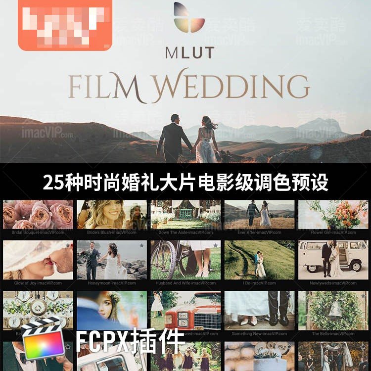 💍 mLUT Film Wedding – 25 Cinematic LUTs for Stylish Wedding Videos 🎞️ Color Grading Presets - MICHIGO STUDIO