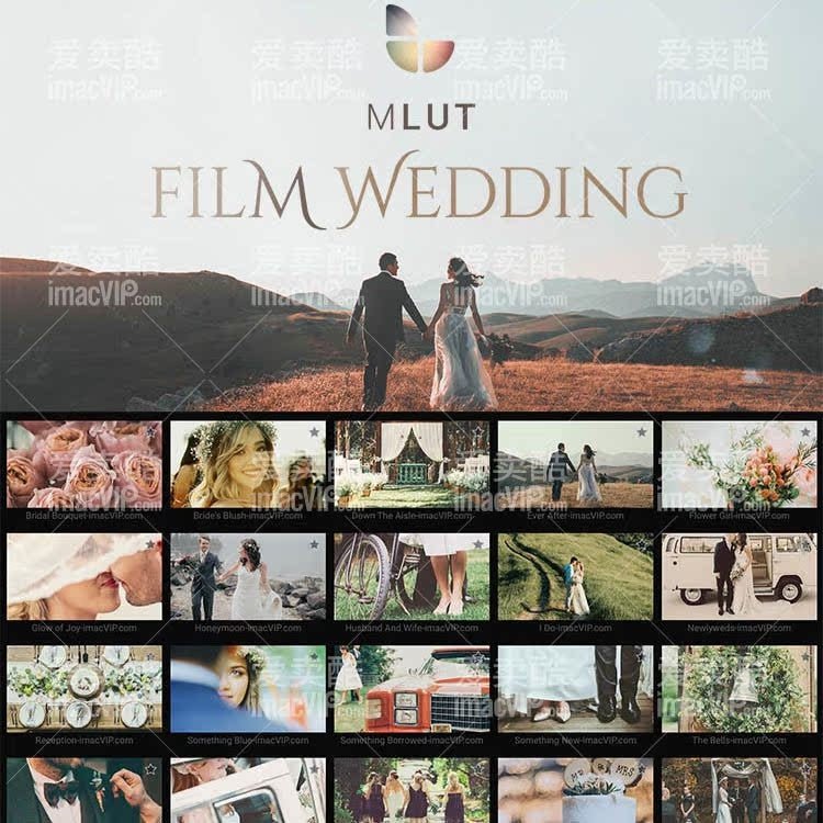 💍 mLUT Film Wedding – 25 Cinematic LUTs for Stylish Wedding Videos 🎞️ Color Grading Presets - MICHIGO STUDIO