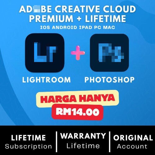 ⚡ Original Lightroom + Photoshop Premium Lifetime Access | iOS , Android & PC | Full Warranty |