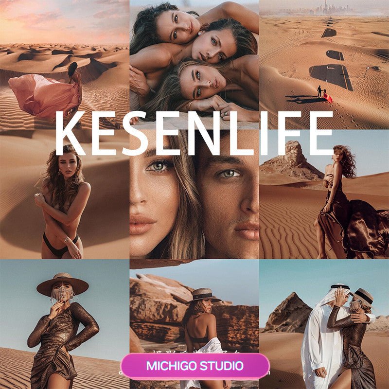 📸 Premium Instagram Dubai Desert Portrait – Lightroom Preset (PR, FCPX, DaVinci LUT, Mobile, PS) - MICHIGO STUDIO