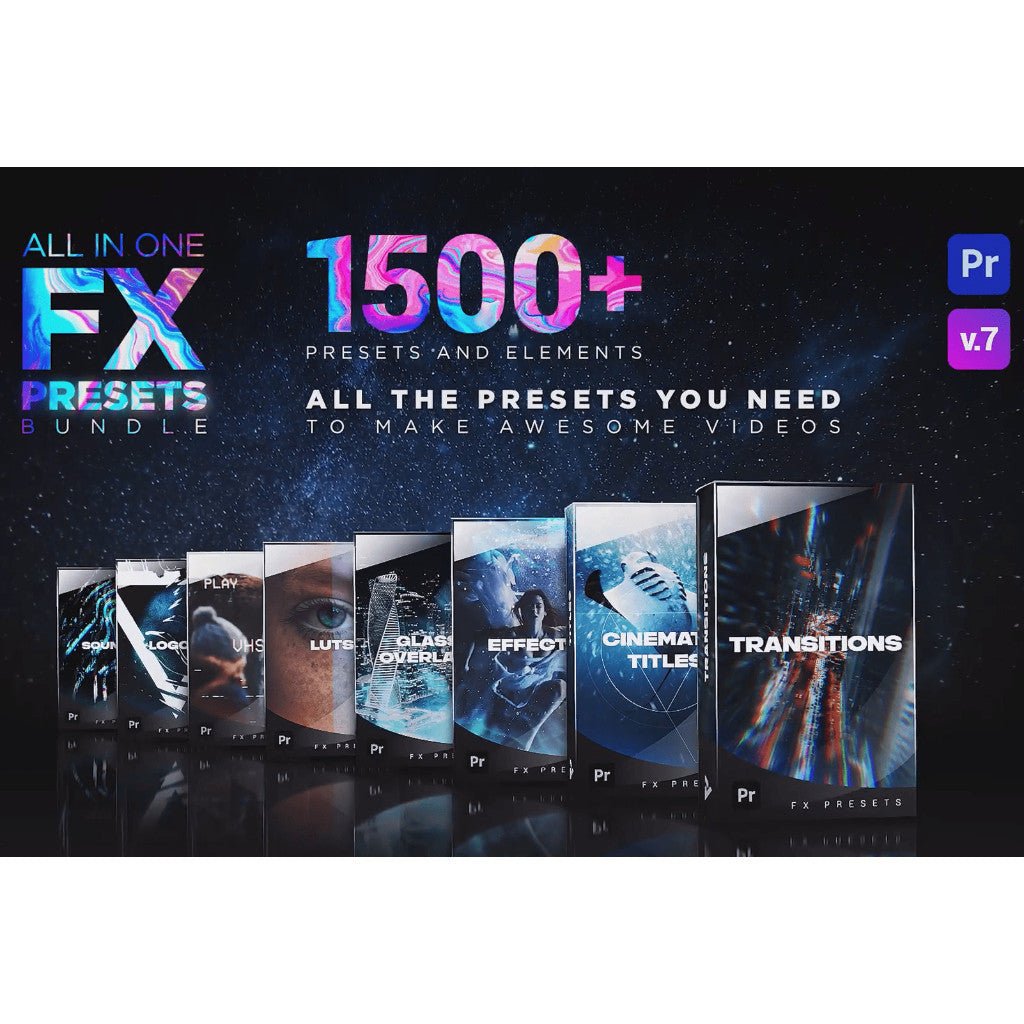 Presets Pack for Premiere Pro V.7 - Transitions, TitIes, Effects, VHS, LUTS, Logo 719 [ MICHIGO STUDIO ] - MICHIGO STUDIO