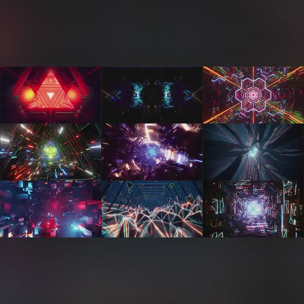 Visual Pack 🎬 | Stage Tech Light Tunnel Fly-Through | Bar Nightclub Live LED Big Screen VJ Background Video 4K 💡🚀✨
