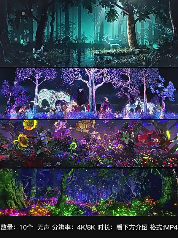Immersive Dreamy Forest VJ Loop ✨ Enchanted Garden & Wildlife LED Stage Background 🌿 Aesthetic Jungle Nature Visuals 🦌