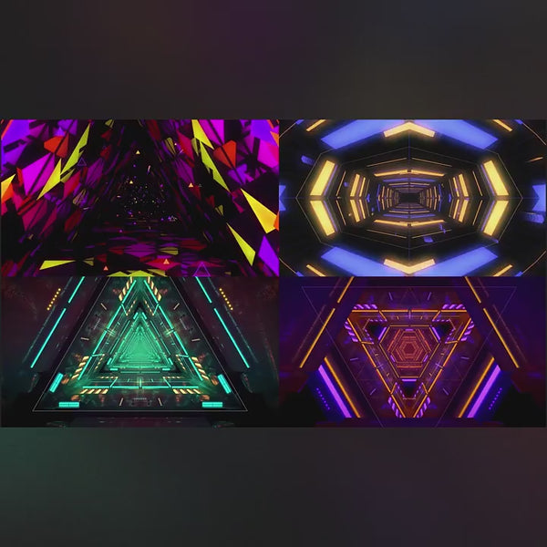 Visual Pack 🎬 | Sci-Fi Neon Tunnel Kaleidoscope | Stage Bar Nightclub Live LED Background VJ Video 4K ✨🚀