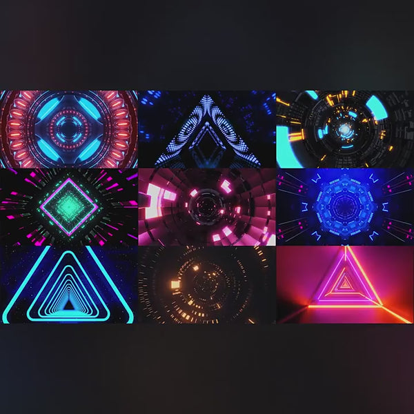 Visual Pack 🎬 | 3D Colorful Tunnel Fly-Through | Bar Nightclub Stage Live LED Big Screen VJ Background Video 4K 🌈