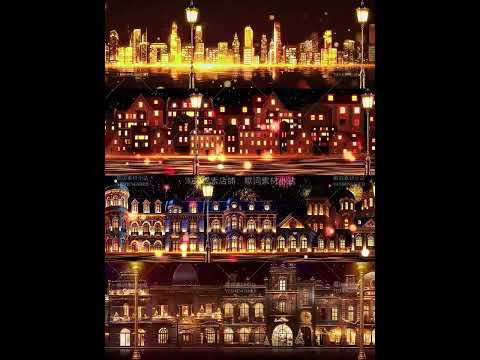 Premium Retro Shanghai Visuals: Aesthetic Golden Paramount Lights & City Night Scene. High-End Livehouse Background, Vintage Street VJ Loop & Cinematic LED Art. 🎷🏮✨🌃💎