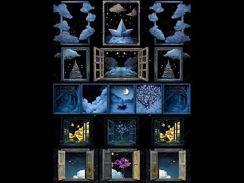 Widescreen Fantasy Night Scene VJ Visuals ⛵ Dreamy Sailing Ship & Drifting Bottle Window View | High-Quality LED Stage Background for Romantic Livehouse Events ✨🌊