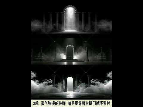 Dark Aesthetic Colonnade VJ Visuals 🏛️ Misty Fog Stage Archway Loop | Cinematic Smoke Effects & Gothic Architecture Background for Livehouse Stage Display 🌫️✨