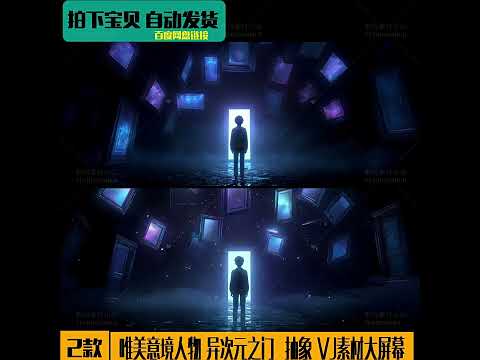 Premium Otherworld Portal Visuals: Aesthetic Human Silhouette & Light Refraction Window. High-End Livehouse VJ Loop, Abstract Geometric Stage Art & Cinematic LED Asset. 👤✨🚪🌀💎