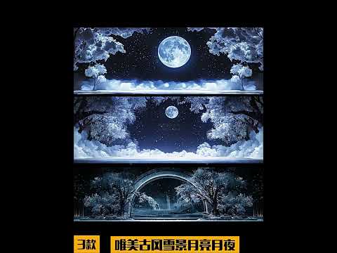 Premium Chinese Style Winter Snowfall: Aesthetic Guofeng Scene with Falling Snowflakes. High-End Livehouse Background & Traditional Oriental VJ Loop Asset. ❄️🏮🏔️✨🎋