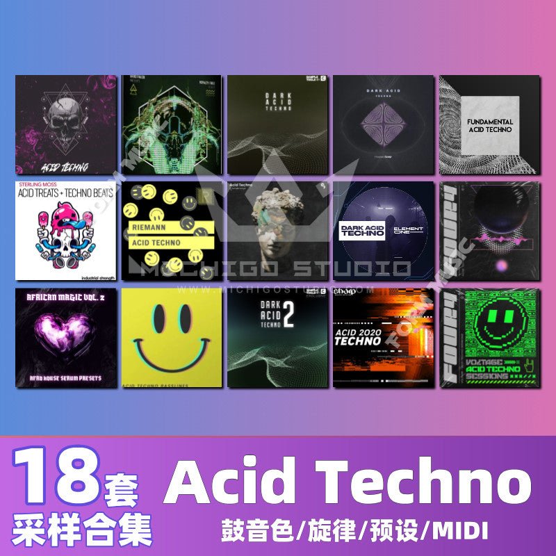 Sample Pack - Acid Techno Sample Pack 🧪🔊 Drum Loops | Acid Bass | Melody | FL Studio Ready [MICHIGO STUDIO] - MICHIGO STUDIO