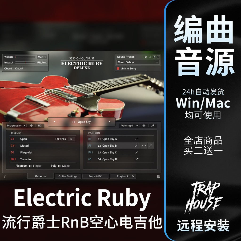 Sample PACK | 🎸 Hollow Electric Guitar Session – Ruby Blues Jazz Kontakt Instrument [MICHIGO STUDIO] - MICHIGO STUDIO