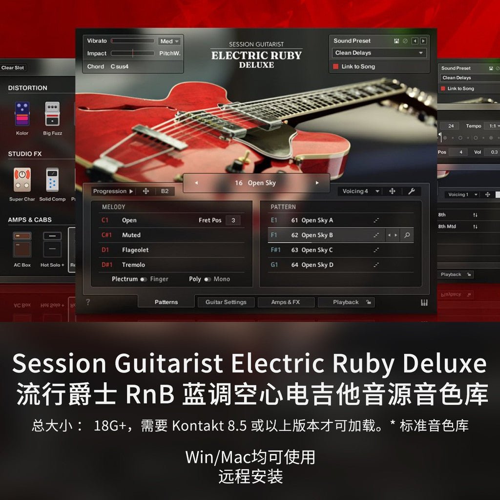 Sample PACK | 🎸 Hollow Electric Guitar Session – Ruby Blues Jazz Kontakt Instrument [MICHIGO STUDIO] - MICHIGO STUDIO