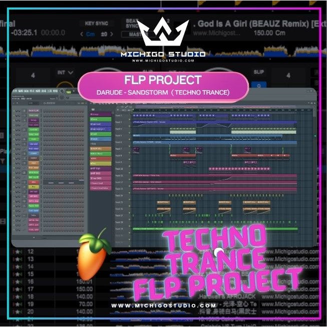 FLP 502 : Darude - Sandstorm REMAKE (TECHNO TRANCE) - FLStudio Project - MICHIGO STUDIO