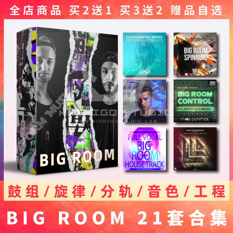 Big Room House Sampling Package Drum Set Melody Split Serum Tone FL Studio Logic Audio Source [Michigo Studio]