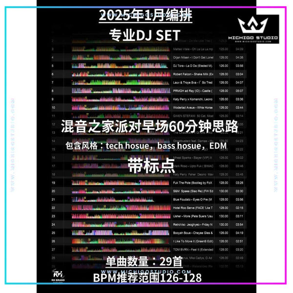 January 2025 EDM DJ Set 🎼 Early+Mid Flow | Cue Points Included [MICHIGO STUDIO]