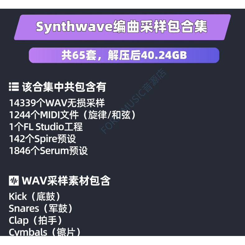 Synthwave Synthesizer Wave Retro Sampling Tone Package Drum Set Melody Serum Preset Sound Source [Michigo Studio]