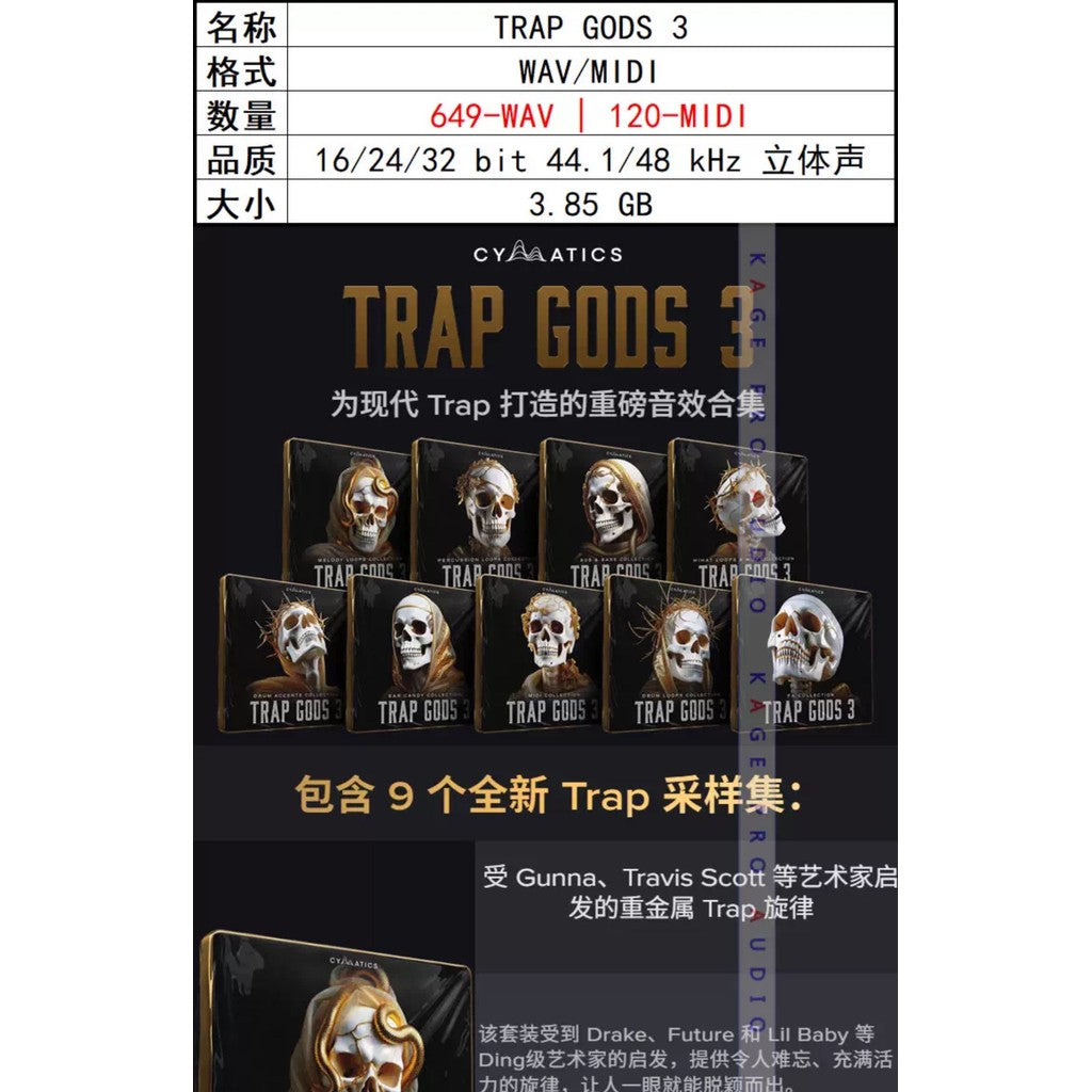 Sample Pack | Cymatics TRAP GODS 3 ⚡ Hard Trap, Rap, Hip Hop Sounds [MICHIGO STUDIO]
