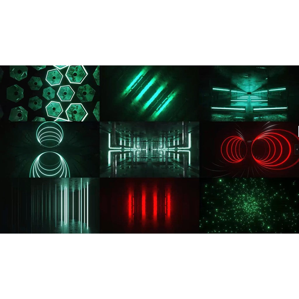 🎥 VJ LOOP | Red-Green Line Rhythm Club LED Visuals for VJ Performance 🔴🟢📈 [ MICHIGO STUDIO ]