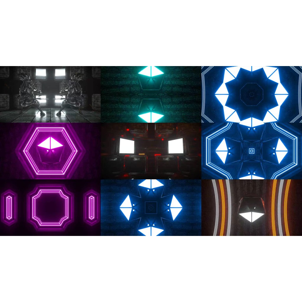 🎥 VJ LOOP | Industrial Mechanical Tech Line Abstract Rhythm LED Background ⚙️📈🔩 [ MICHIGO STUDIO ]