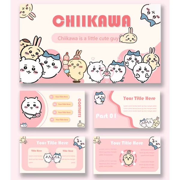 POWERPOINT TEMPLATE 229 | 🐰 Cartoon PPT Template Giikawa & Usagi Theme PPT 15 Pages Static [ MICHIGO STUDIO ]