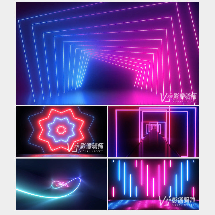 🎥 VJ LOOP | Neon Light Beam Stage for Bar Nightclub Livestream LED Background 4K 🌈🔊 [MICHIGO STUDIO]