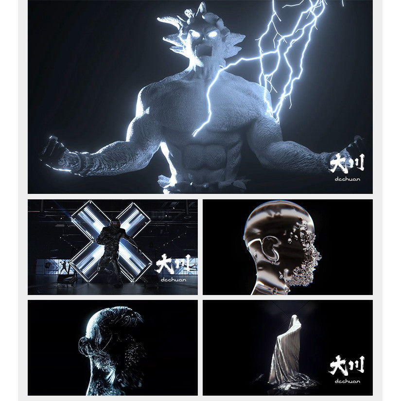 🎥 VJ LOOP | Horror Statue + Mech Flashing Light Club LED Background 😱🗿🔦 [ MICHIGO STUDIO ]