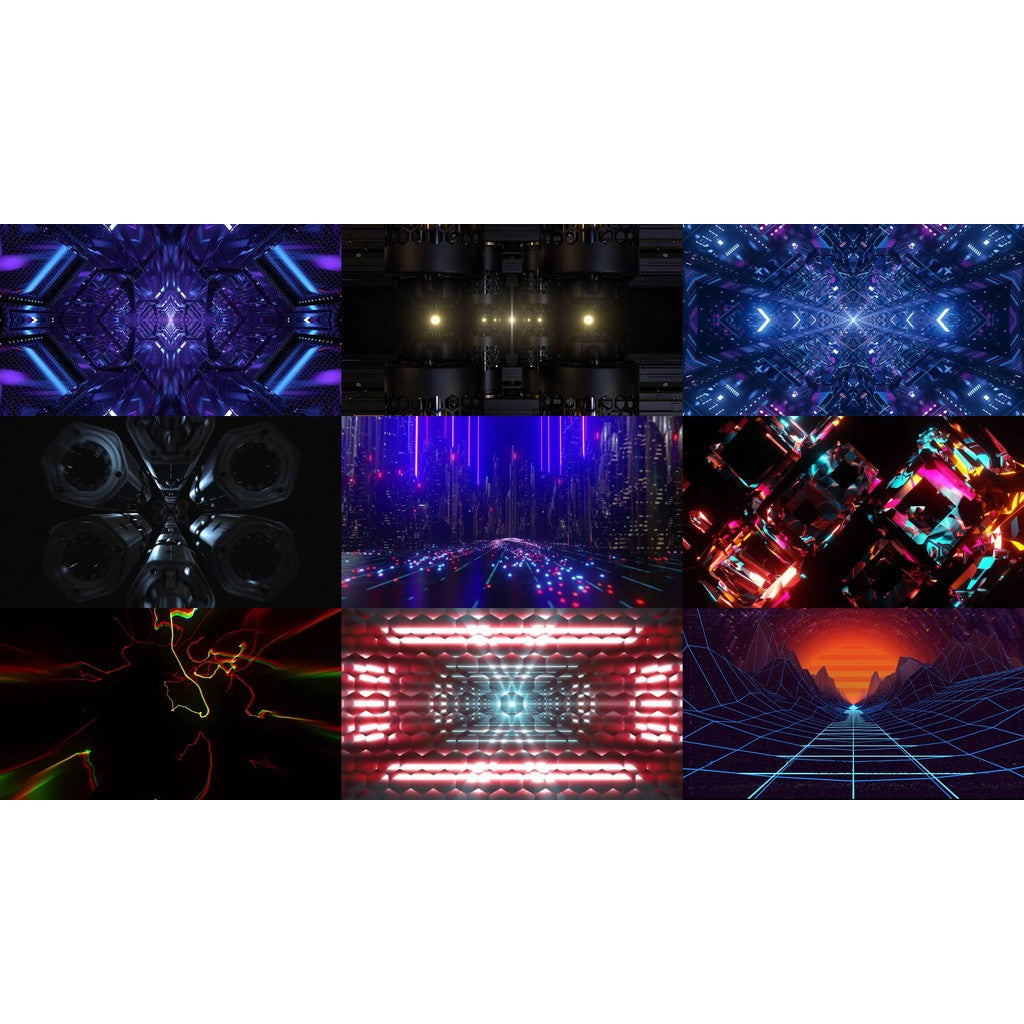 🎥 VJ LOOP | Abstract Space Tunnel Rhythm Line LED Visuals for Bar 📡📈🌌 [ MICHIGO STUDIO ]
