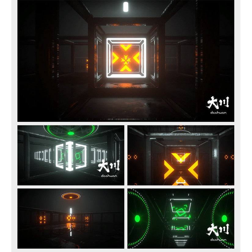 VJ PACK | 💡 Cool Neon Lightbox Flicker Mechanical Transition LED Stage Background Visuals [MICHIGO STUDIO]