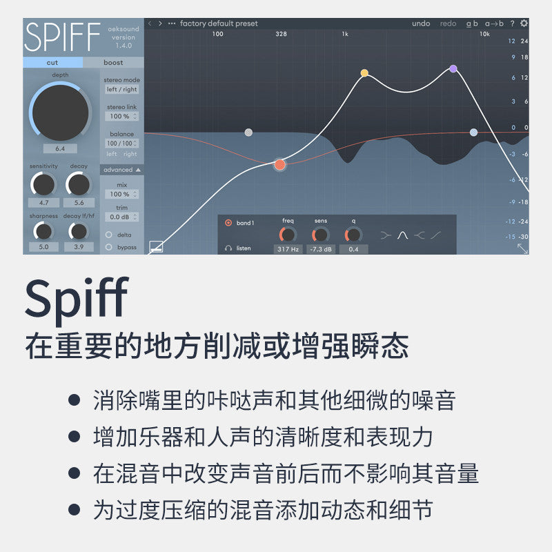 🔊 Oeksound Spiff Transient Control Plugin 🎚️ Clarity Enhancer for Mixing | De-ess & Clean Sound [MICHIGO STUDIO]