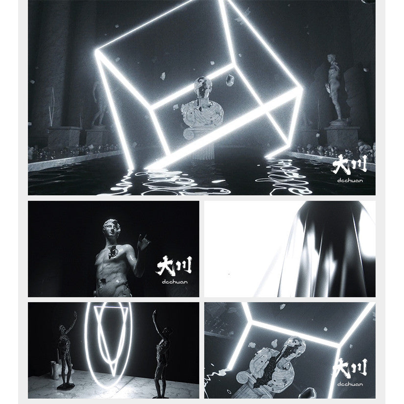 🎥 VJ LOOP | Black & White Roman Statue Flashing LED Bar Club Background 🗿⚫⚪ [ MICHIGO STUDIO ]