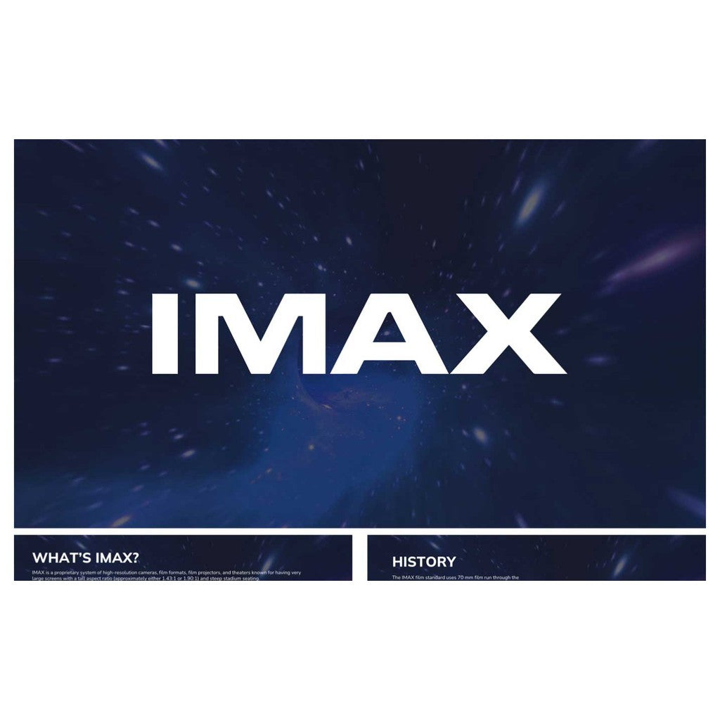 POWERPOINT TEMPLATE 313 | 🎬 IMAX Company Introduction English PPT Template Brand Introduction Film Company Finished PPT