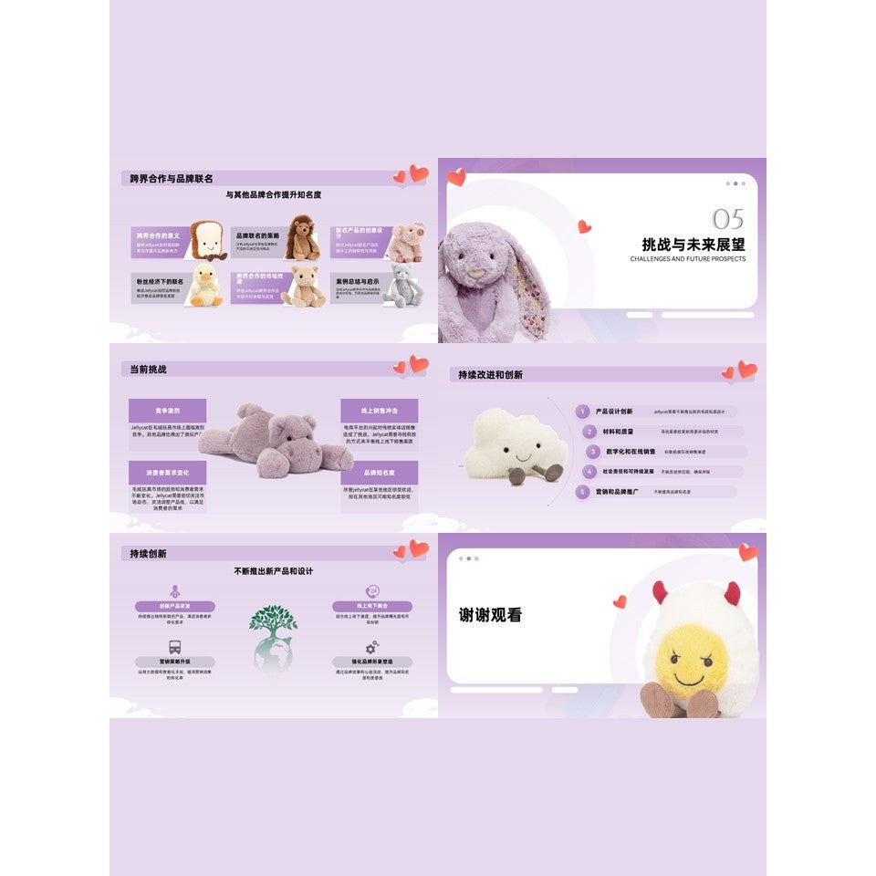 POWERPOINT TEMPLATE 54 | 🧸 Jellycat Brand Marketing Strategy Case Study Class Report PPT Template [ MICHIGO STUDIO ]