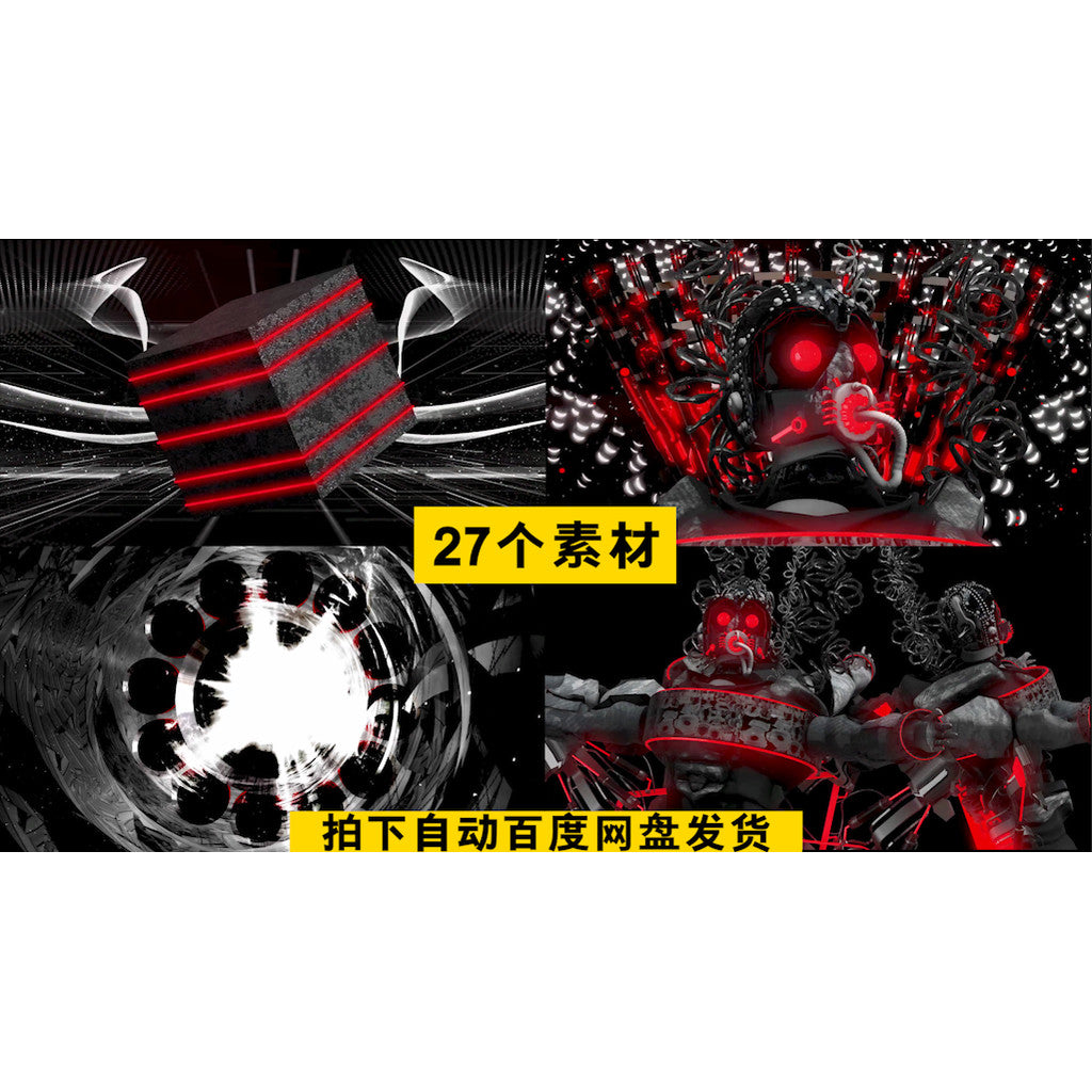 VJ LOOP | 🤖 3D Astronaut Robot Explosion Visual – LED Stage Background for Club/Bar VJ 🎥🚀 [MICHIGO STUDIO]