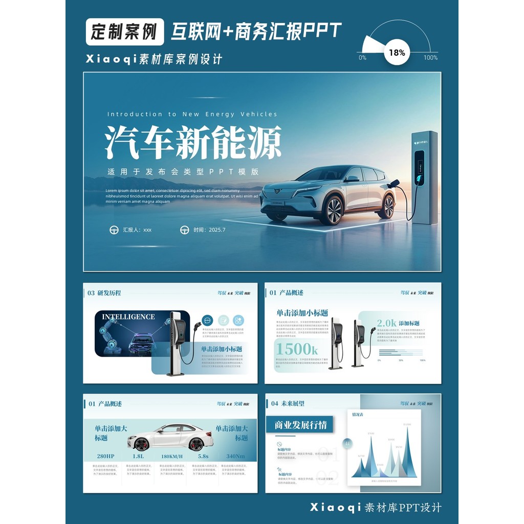 POWERPOINT TEMPLATE 176 | 🔋 New Energy Vehicle PPT Template 31 Pages Dynamic [ MICHIGO STUDIO ]