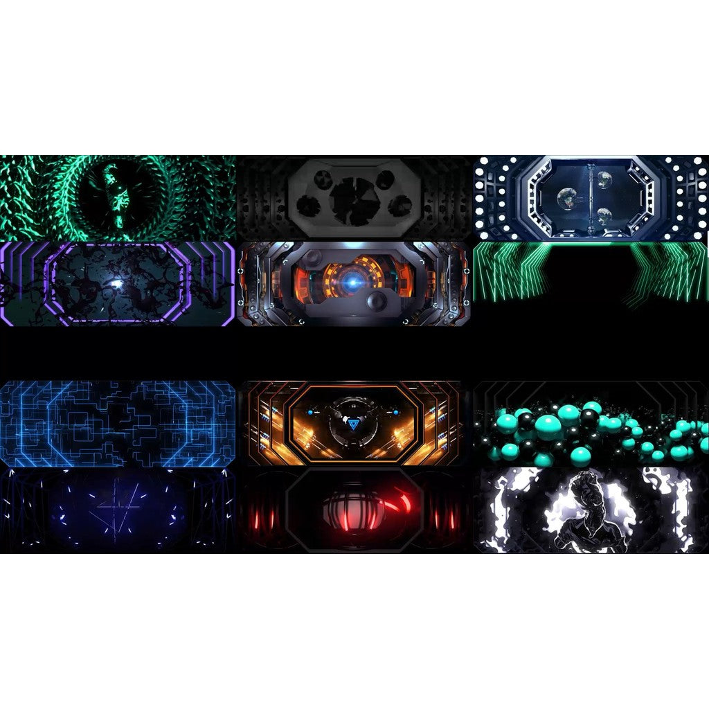 🎥 VJ LOOP | Widescreen Ice 3D Industrial Line Abstract LED Visuals 🧊⚙️📈 [ MICHIGO STUDIO ]