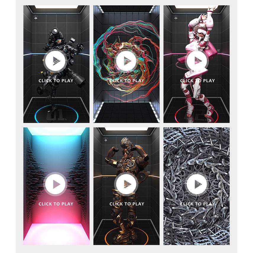 🎥 VJ LOOP | Naked Eye 3D Hologram Tech Sculpture Person LED Vertical Visual 🤖🎥🧊 [ MICHIGO STUDIO ]