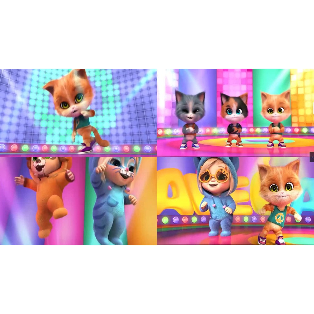 🎥 VJ LOOP | Cute Cat Cartoon Bounce HipHop LED Visuals for Club 🐱😂🎧 [ MICHIGO STUDIO ]