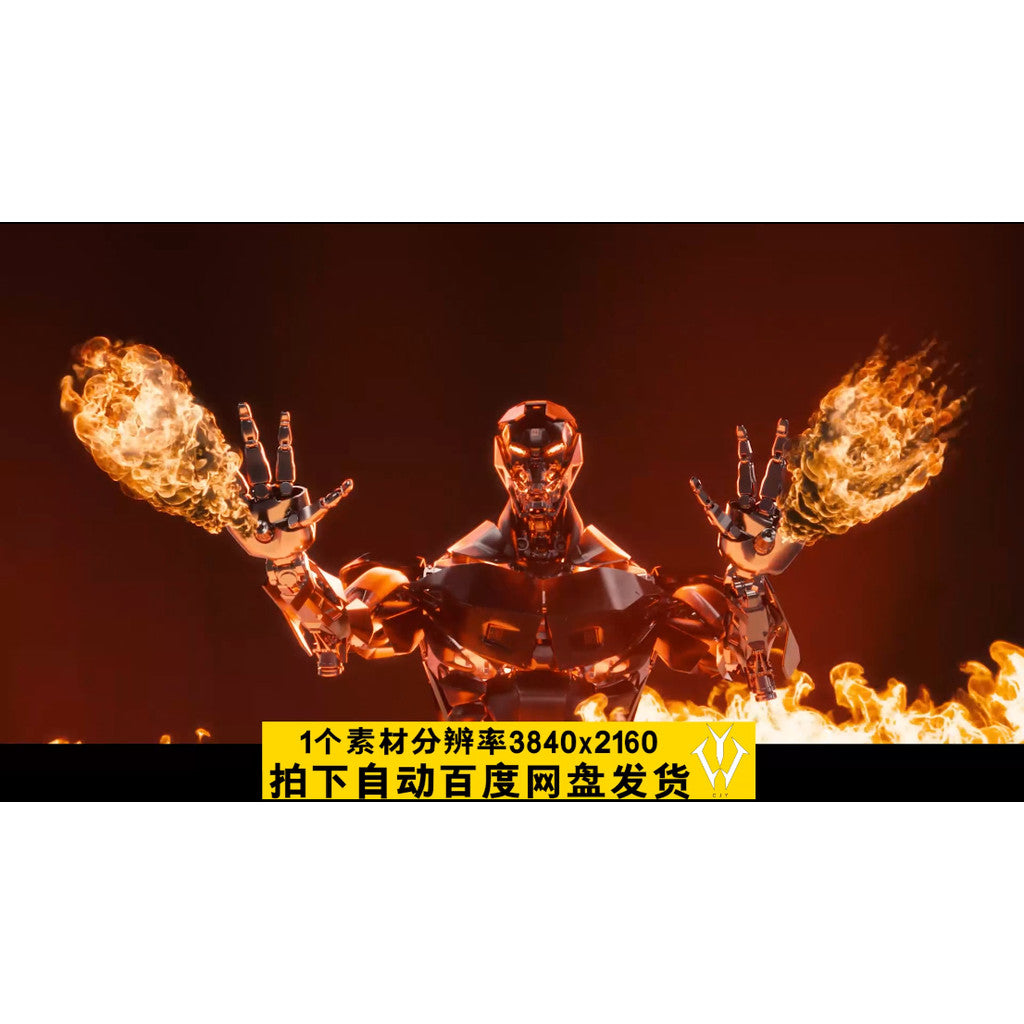 VJ LOOP | 🔥 Explosive Fire Mech Robot Sci-Fi Club Party LED Screen Visual VJ Loop [ MICHIGO STUDIO ]