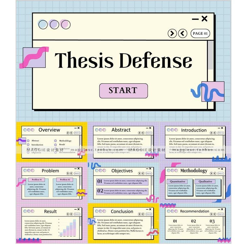 POWERPOINT TEMPLATE 272 | 🌐 Creative Web Style Cartoon Teacher Courseware Business Meeting Work Report PPT