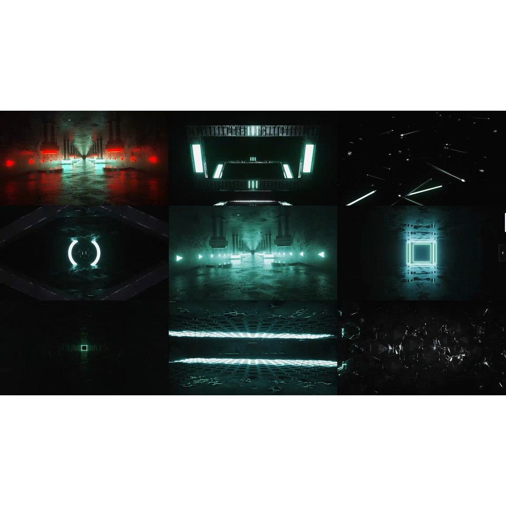 🎥 VJ LOOP | Red-Green Line Rhythm Club LED Visuals for VJ Performance 🔴🟢📈 [ MICHIGO STUDIO ]